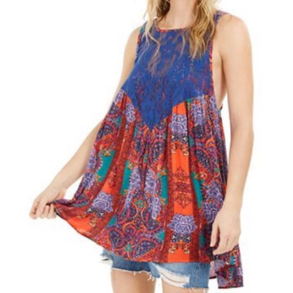 Free People Multicolor Boho Tunic Top - Picture 5 of 5